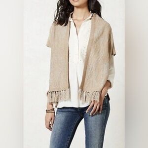 Angel of the North by Anthropologie Gold & Silver Metallic Cardigan - Size M NWT